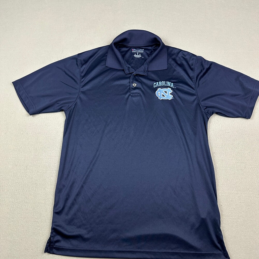North Carolina Tar Heels Polo Men Medium Blue Embroidered Logo Champion M
